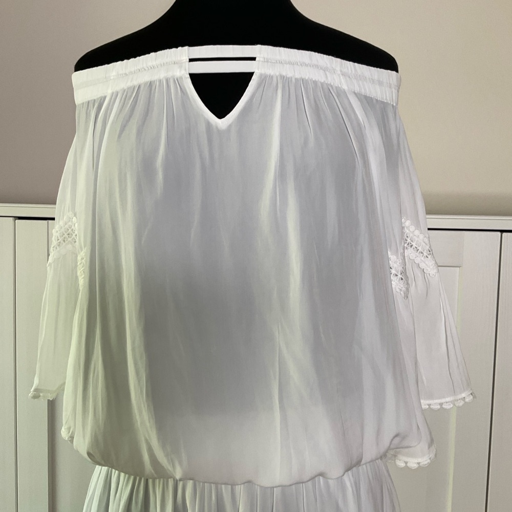 Ramy Brook Off the Shoulder Mini Dress White Size Large - Picture 3 of 16